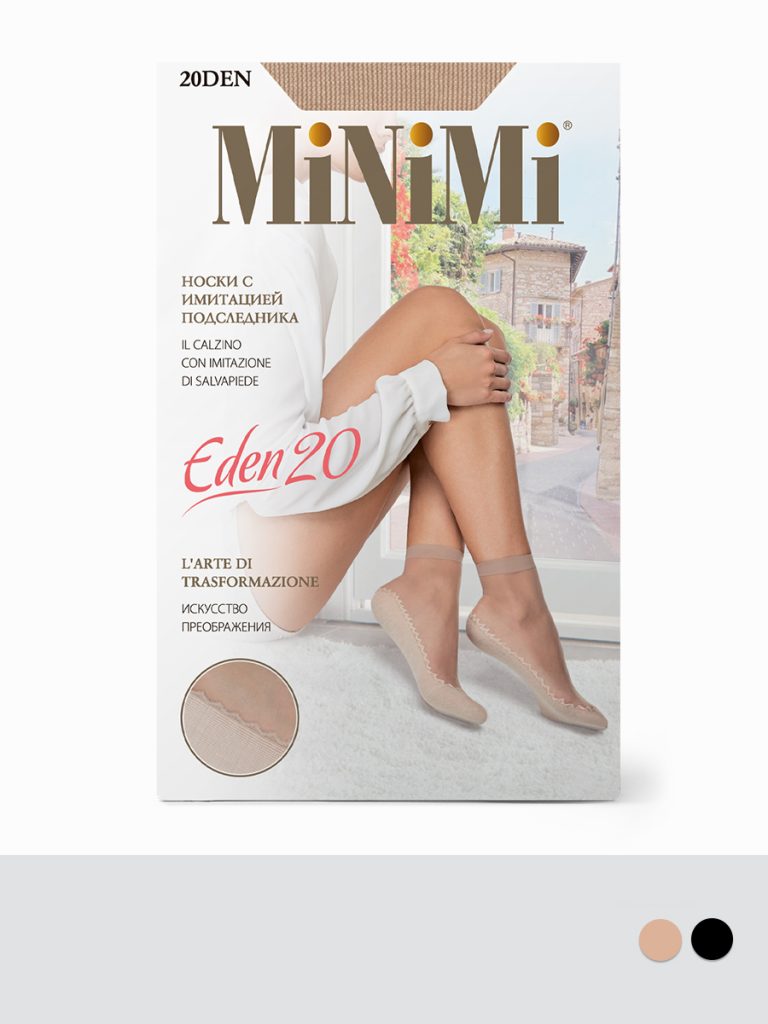 Носки женские Minimi Eden 20 den с хлопковым подследником