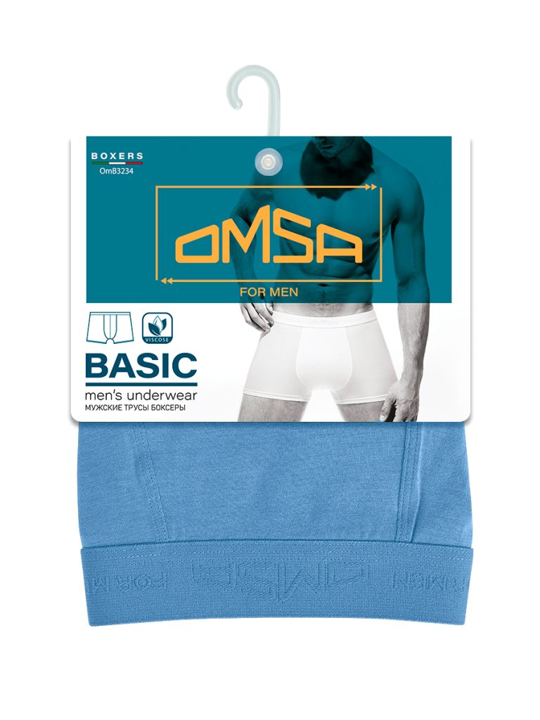 Боксеры мужские OMSA 3234 из вискозы с открытой резинкой