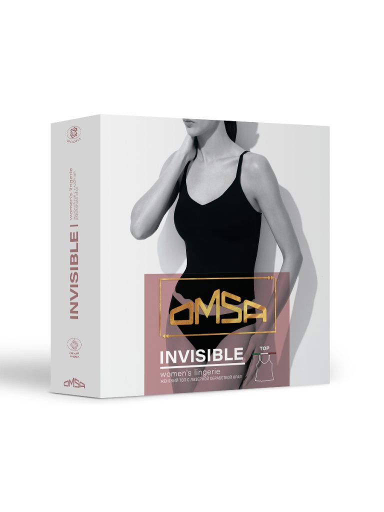 Майка женская OMSA Invisible 1211B на тонких бретелях, вкладыши