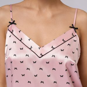 Сорочка OMSA Pink Love укороченная с принтом, узкие бретели