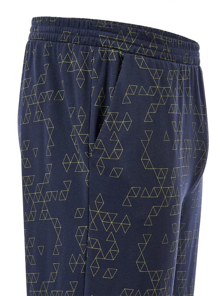 Пижама Брюки пижамные мужские OMSA Geometry 1640D, синие, хлопок