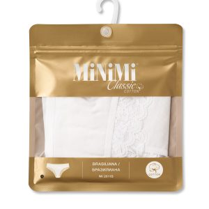 Трусы-бразилиана MINIMI Mi 2611B Classic, хлопок с кружевом
