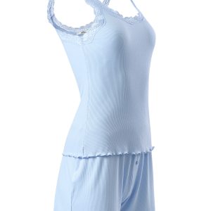 Пижама OMSA Elegante топ на широких бретелях с кружевом и шорты, вискоза