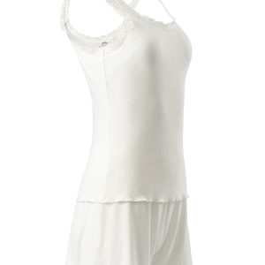 Пижама OMSA Elegante топ на широких бретелях с кружевом и шорты, вискоза