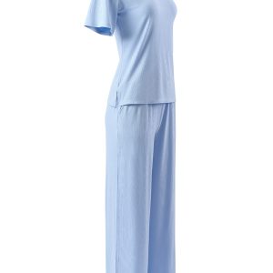 Пижама OMSA Elegante футболка и брюки прямые, вискоза