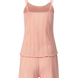 Пижама OMSA Pointelle Chic топ на бретелях и шорты, ажурный хлопок