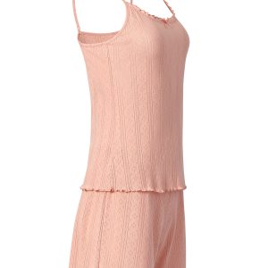 Пижама OMSA Pointelle Chic топ на бретелях и шорты, ажурный хлопок