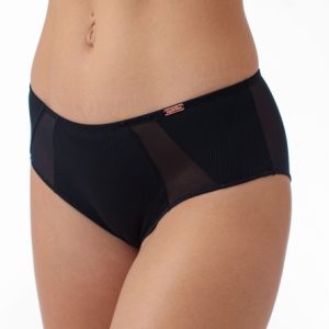 Трусы панти COQUETTE REVUE Lucky, сетка, медальон, черные