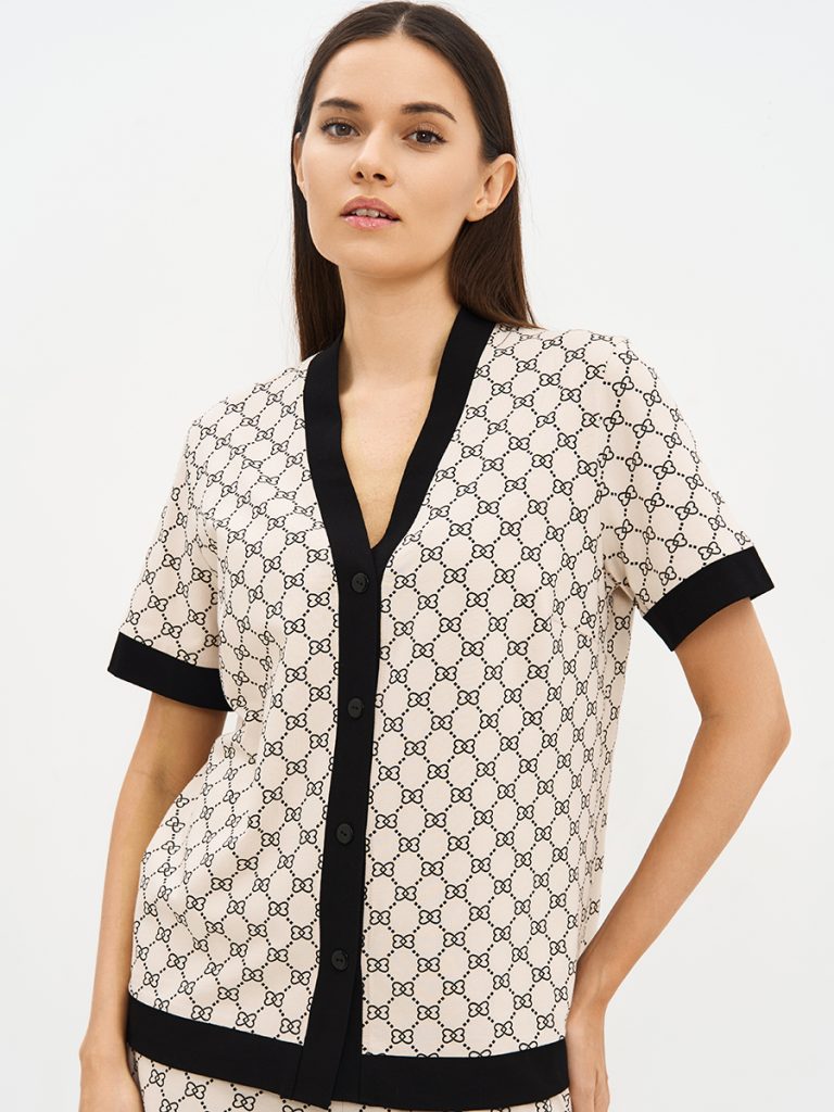 Пижама OMSA Alta Moda рубашка короткий рукав и шорты, хлопок
