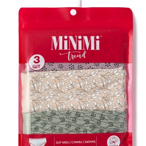 Трусы-слипы миди MINIMI Mi 2222-26 Print, хлопок с принтом