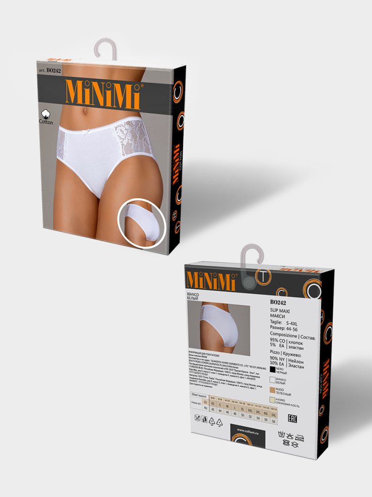 Трусы-слипы макси MINIMI BO242 хлопок с кружевом