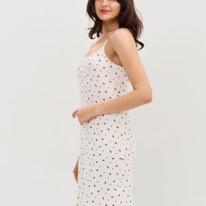 Сорочка ночная OMSA Pointelle Print, узкие бретели, ажурный хлопок