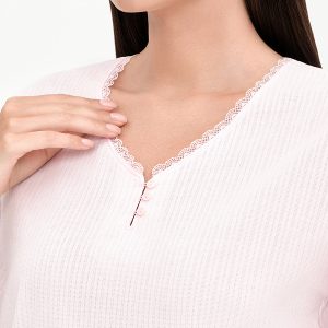 Пижама OMSA Prato футболка и шорты, хлопок с цветочным принтом и кружевом