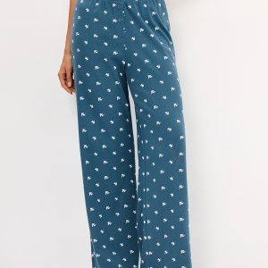 Пижама OMSA Pointelle Print AW26 футболка и брюки с планкой на пуговицах