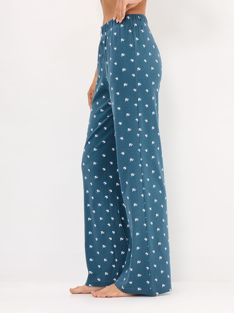 Пижама OMSA Pointelle Print AW26 футболка и брюки с планкой на пуговицах